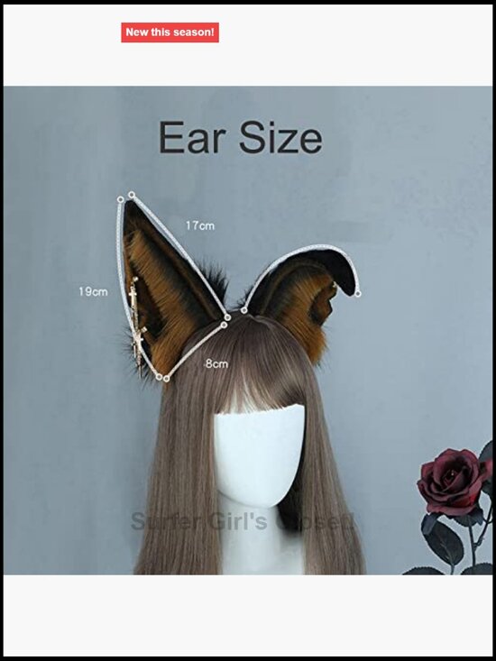 Handmade Faux Fur Wolf Fox Ear Headband Cosplay Hair Accessory Adult main image 7